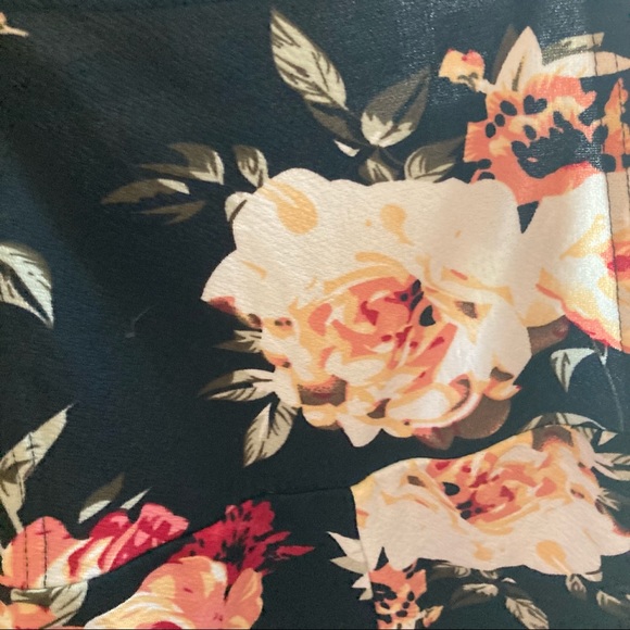 HP🌸 Women's Floral Print Straps Overall Short Jumpsuit Rompers Black L - Picture 6 of 9